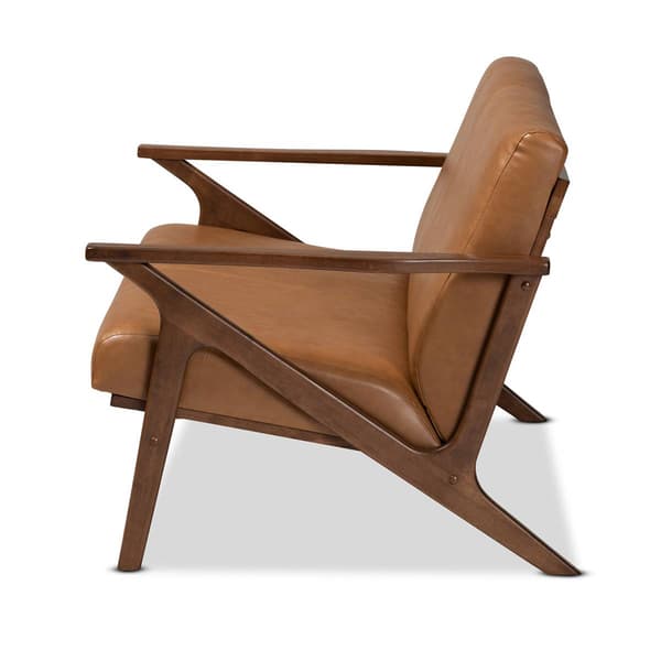 Baxton Studio Bianca Modern Wood & Faux Leather Effect Loveseat
