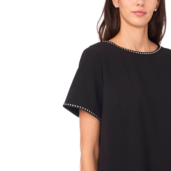 Womens MSK Short Sleeve Crepe Stud Shift Dress