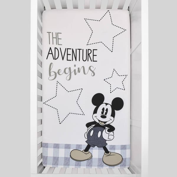 Disney Call Me Mickey Cotton Photo Op Nursery Fitted Crib Sheet