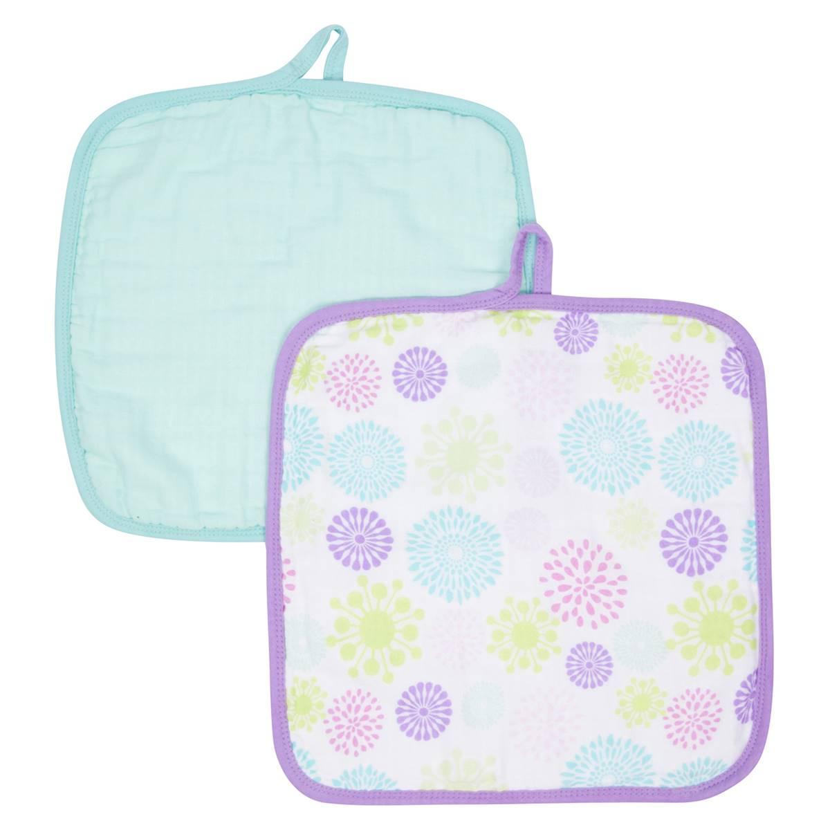 MiracleWare® 2pk. Colorful Bursts & Solid Washcloths