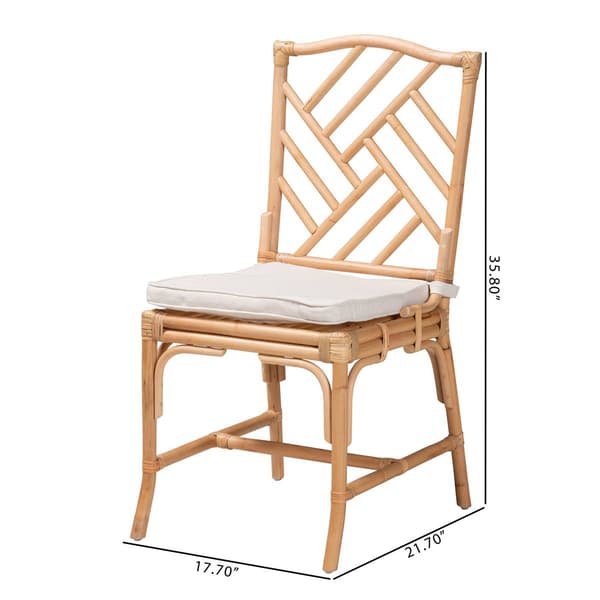 Baxton Studio Rio Bohemian Natural Brown Rattan Dining Chair