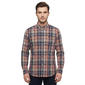 Mens Chaps Long Sleeve Stretch Plaid Button Down - Brick - image 1