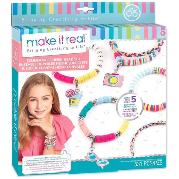 Make It Real(tm) Summer Vibes Heishi Bead Bracelets - image 