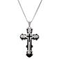 Mens Stainless Steel Two-Tone & Black Cross Pendant Neckalce - image 1