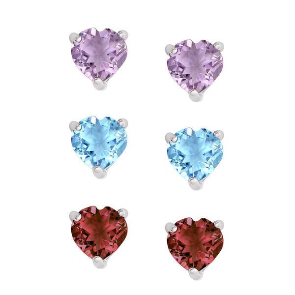 Gianni Argento 3pc.Heart Stud Earrings Set - image 