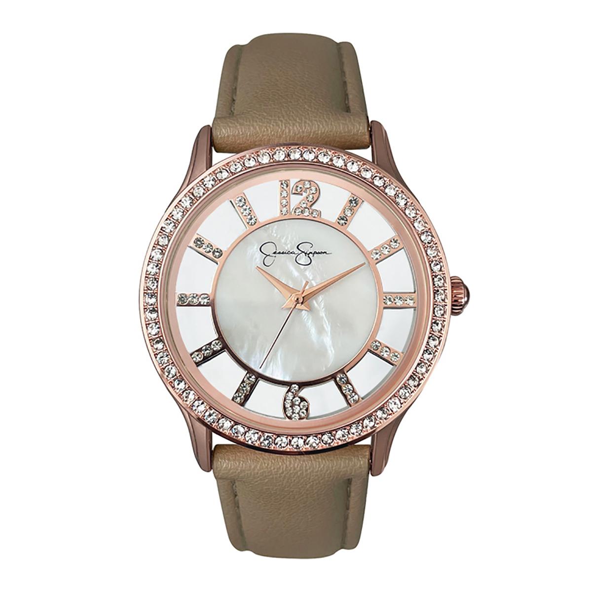 Womens Jessica Simpson Rose-Tone Bracelet Watch-JS0067RG