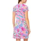 Womens MSK Short Sleeve Abstract Floral Pleated A-Line Dress - image 2