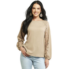 Womens Absolutely Famous Solid Textured Blouse