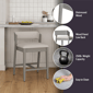 HH2 Home Dresden Grey Fabric Counter Height Stool - image 10