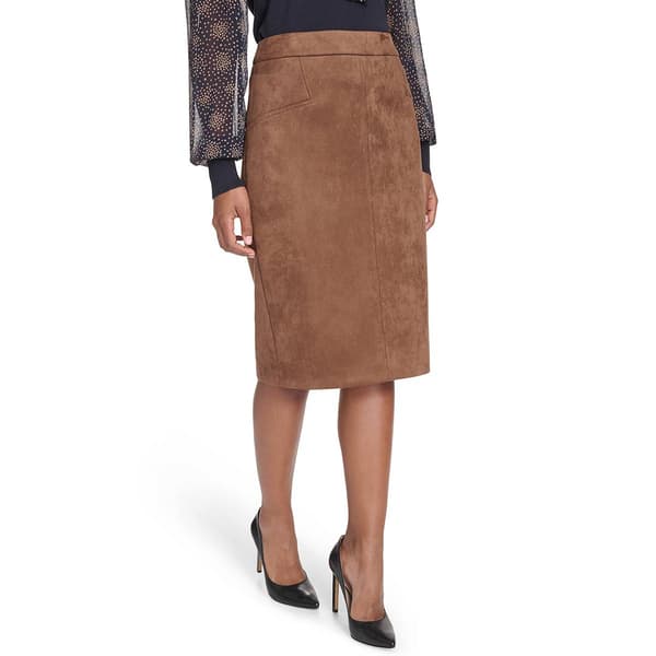 Womens Tommy Hilfiger Suede Pencil Skirt