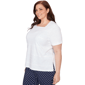 Plus Size Alfred Dunner Port Side Short Sleeve Square Neck Blouse - image 2