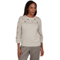 Petite Alfred Dunner Regent Street Floral Pointelle Sweater - image 1