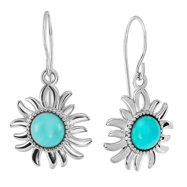 Athra Fine Silver Plated Howlite Sun Drop Earrings - image 