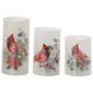 Fitz and Floyd Christmas Cardinal LED Wax Pillar Candles-Set of 3 - image 1
