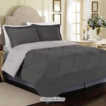 Ultra Soft Reversible Comforter Set King Charcoal/Silver