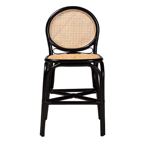 bali & pari Monaco Modern Bohemian Mahogany Wood Counter Stool