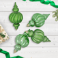 Northlight 4ct. Green 2-Finish Shatterproof Christmas Ornaments - image 1