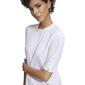 Womens Calvin Klein Solid Elbow Sleeve Button Ruffle Neck Blouse - image 3