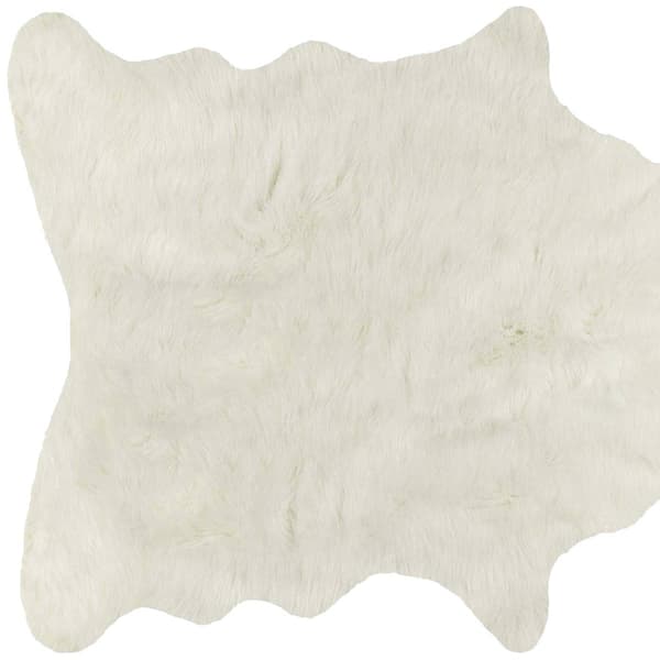 9th & Pike&#174; Super Soft Off White Faux Hide Area Rug