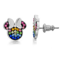 Disney Sterling Silver Multi-Crystal Minnie Earrings