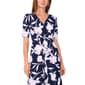 Womens MSK Short Sleeve V-Neck Floral Twist Front Midi Dress - image 4