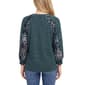 Womens NY Collection Long Sleeve V Neck Hacci Snakeskin Sweater - image 2