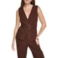 Womens Halston Sleeveless V Neck Vest With Belt - image 1