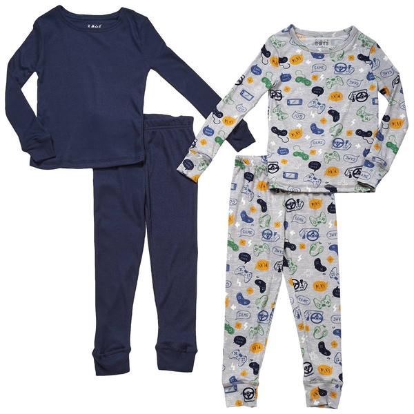 Boys (4-10) Only Boys® Just Chill Yummy 4pc. Pj Set - Grey/Navy