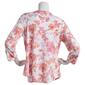 Petite Cure 3/4 Sleeve Roll Tab Ivory Floral Blouse - image 2
