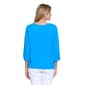 Womens Multiples 3/4 Shirred Sleeve Pleated Placket Blouse - image 2