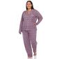Plus Size White Mark Long Sleeve Heart Print Pajama Set - image 4