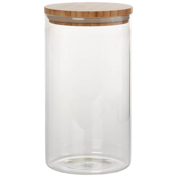 Global Market Glass Canister With Bamboo Wood Lid