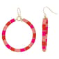 Ashley Cooper(tm) Multi Pink Color Block Gypsy Hoop  Earrings - image 1