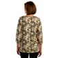 Womens Notations 3/4 Sleeve Abstract Grommet Keyhole Blouse - image 2