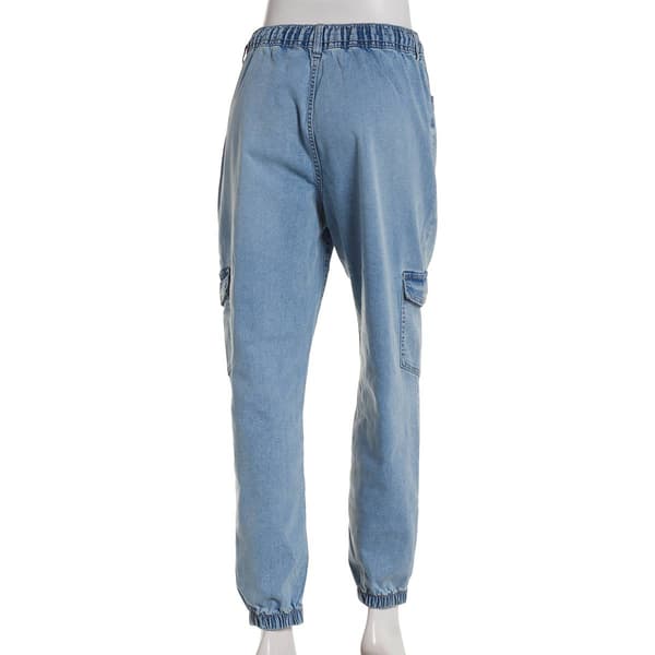 Juniors Celebrity Pink Mid Rise Jogger Cargo Jeans