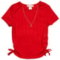 Girls (7-12) Dream Girl Side Cinch Tee w/ Heart Cherry Necklace - image 1