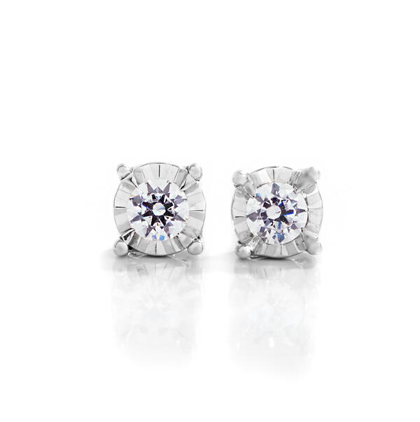 Diamond Classics&#40;tm&#41; 1/6ctw. Diamond Sterling Silver Stud Earrings - image 
