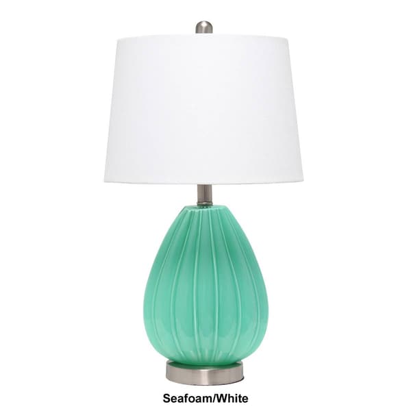 Lalia Home Pleated Table Lamp w/White Fabric Shade