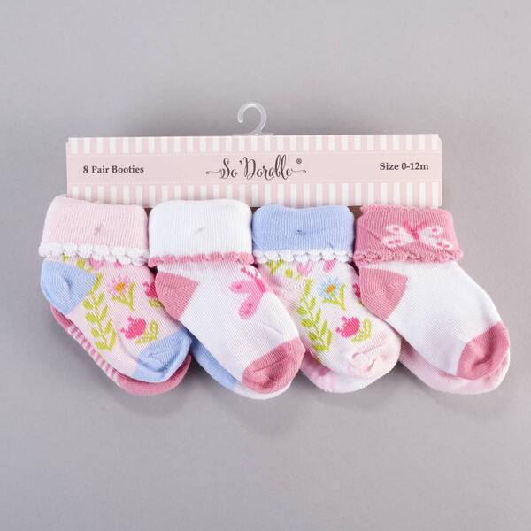 Baby Girl &#40;12-24M&#41; so''dorable&#40;R&#41; 8pk. Folded Cuff Bootie Socks - image 