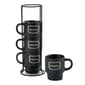 Azzure 4pc. Black Espresso Speckled Stacked Mugs - image 1