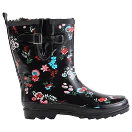 Womens Ella & Joy Floral Mid Calf Lined Rainboots