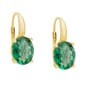 Gianni Argento Lab Grown Emerald Oval Leverback Earrings - image 1