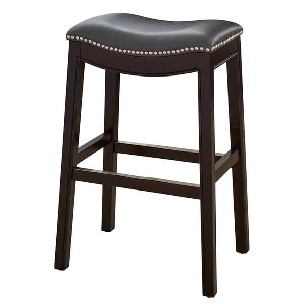 New Ridge Home Goods Julian 30in. Bar-Height Wood Barstool - image 