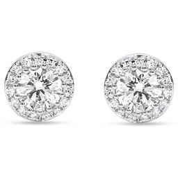 Nova Star® Sterling 1ctw. Lab Grown Diamond Halo Stud Earrings