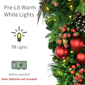 Puleo International LED Ornaments & Berries Adorned Teardrop Swag - image 4
