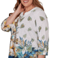 Plus Size Alfred Dunner Indigo Girls 3/4 Sleeve Floral Blouse - image 5