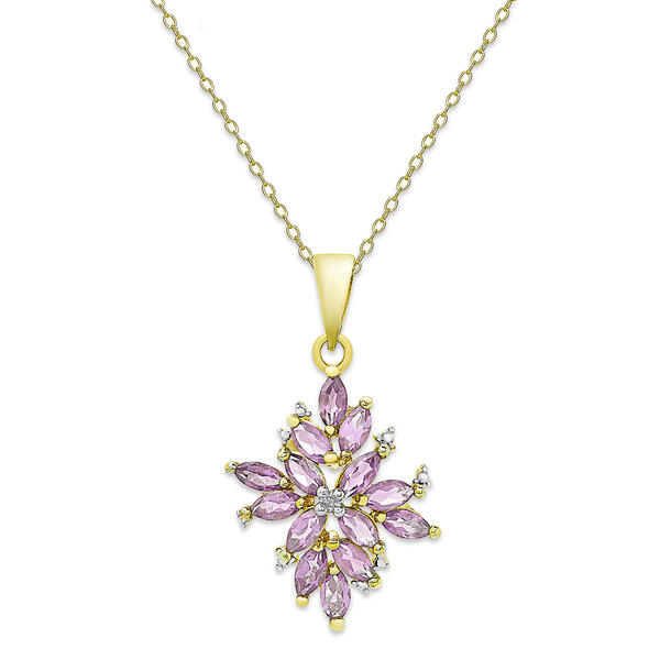 Gianni Argento 14kt. Gold Amethyst Pendant Necklace - image 