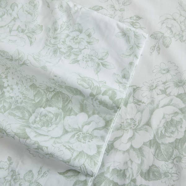 Laura Ashley Toile Delight 100% Cotton Floral Sheet Set