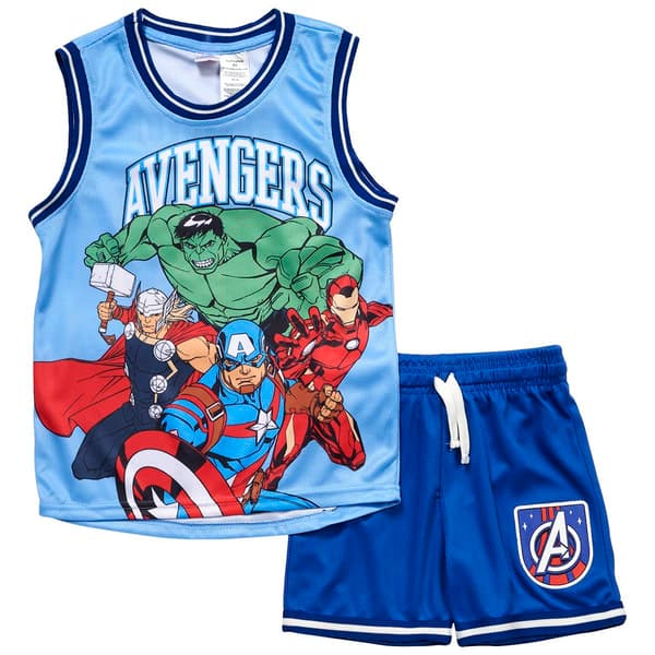 Boys &#40;4-7&#41; Avengers 2pc. Muscle Shirt & Shorts Set - image 