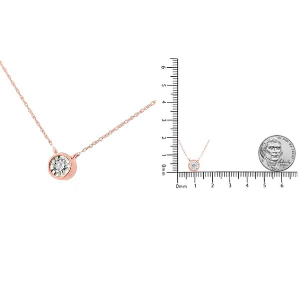 Haus of Brilliance Rose Gold 1/5ctw. Diamond Pendant Necklace